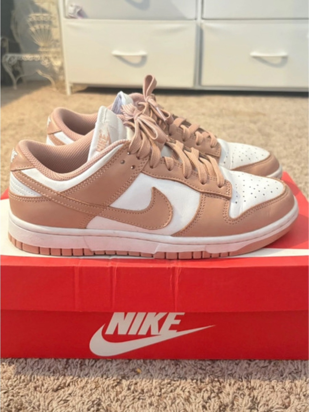 Nike Dunk Low Rose Pink Women’s Size 8 Sneakers Streetwear Shoes